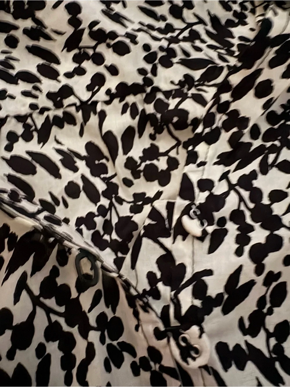 Madewell Abstract Leaf Ruffled Button-Front Top